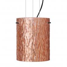 Besa Lighting 1KG-4006CS-BK - Besa Pendant Tamburo 8 Black Stone Copper Foil 1x100W MAX E26 Base