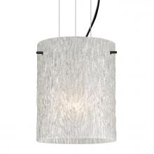 Besa Lighting 1KG-4006GL-BK - Besa Pendant Tamburo 8 Black Glitter Stone 1x100W MAX E26 Base