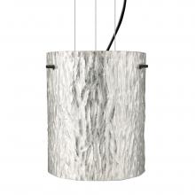 Besa Lighting 1KG-4006SS-BK - Besa Pendant Tamburo 8 Black Stone Silver Foil 1x100W MAX E26 Base