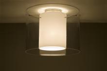 Besa Lighting 1KM-C00707-SN - Besa Ceiling Pahu 16 Satin Nickel Clear/Opal 1x150W Medium Base A21