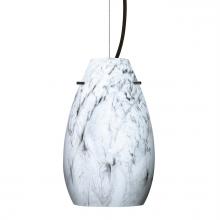 Besa Lighting 1KX-4126MG-BK - Besa Pera 9 Cable Pendant Marble Grigio Black 1x100W MAX E26 Base