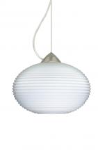 Besa Lighting 1KX-491207-SN - Besa Pape 10 Pendant 1Kx Opal Ribbed Satin Nickel 1x75W Medium Base