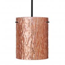 Besa Lighting 1TT-4006CS-BK - Besa Stem Pendant Tamburo 8 Black Stone Copper Foil 1x100W MAX E26 Base