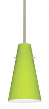 Besa Lighting 1TT-412435-SN - Besa Cierro Stem Pendant Satin Nickel Chartreuse 1x100W Medium Base