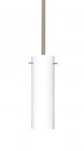 Besa Lighting 1TT-493007-HAL-SN - Besa Stem Copa Pendant Satin Nickel Opal Matte 1x40W Halogen