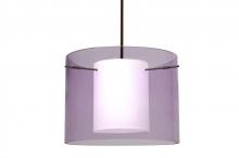 Besa Lighting 1TT-A00707-LED-BR - Besa Pahu 16 LED Pendant 1Tt Transparent Amethyst/Opal Bronze 1x11W LED