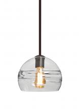 Besa Lighting 1TT-SPIR8CL-EDIL-BR - Besa Spirit 8 Pendant, Clear, Bronze Finish, 1x8W LED Filament