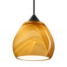 Besa Lighting 1XC-5605HN-BK - Besa Pendant Tay Tay, Black Finish, Honey 1x50W MAX GY6.35 Base