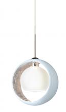 Besa Lighting 1XT-4293SF-LED-BR - Besa Pendant Pogo Bronze White/Inner Silver 1x5W LED