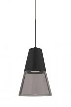 Besa Lighting 1XP-TIMO6BS-LED-BR - Besa, Timo 6 Cord Pendant,Smoke/Black, Bronze Finish, 1x9W LED