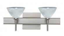 Besa Lighting 2SW-174352-LED-SN-SQ - Besa Wall With SQ Canopy Domi Satin Nickel Marble 2x5W LED