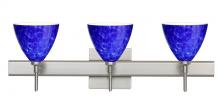 Besa Lighting 3SW-177986-LED-SN-SQ - Besa Wall With SQ Canopy Mia Satin Nickel Blue Cloud 3x5W LED