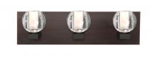 Besa Lighting 3WF-BOCABB-LED-BR - Besa, Boca Vanity, Clear Bubble, Bronze Finish, 3x5W LED