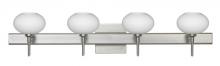 Besa Lighting 4SW-561207-LED-SN-SQ - Besa Wall With SQ Canopy Lasso Satin Nickel Opal Matte 4x5W LED