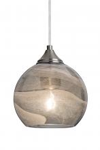 Besa Lighting J-JILLYSM-SN - Besa, Jilly Cord Pendant For Multiport Canopy, Vapor Smoke, Satin Nickel Finish, 1x60