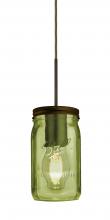 Besa Lighting J-MILO4GR-EDIL-BR - Besa Pendant For Multiport Canopy Milo 4 Bronze Green 1x5W LED Filament