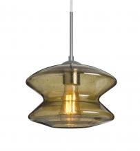 Besa Lighting J-ZENLT-EDIL-SN - Besa, Zen Cord Pendant For Multiport Canopy, Latte Bubble, Satin Nickel Finish, 1x8W