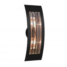 Besa Lighting SAIL17SM-EDIL-BK - Besa, Sail Wall Sconce,Smoke Bubble, Black Finish, 2x5W LED Filament