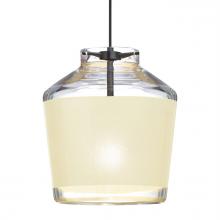 Besa Lighting X-PIC6CR-BK - Besa Pendant For Multiport Canopy Pica 6 Black Finish, Creme Sand 1x50W MAX GY6.35 Base