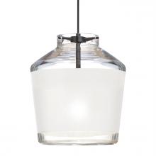 Besa Lighting X-PIC6WH-BK - Besa Pendant For Multiport Canopy Pica 6 Black Finish, White Sand 1x50W MAX GY6.35 Base