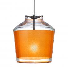 Besa Lighting XP-PIC6GD-BK - Besa Pendant Pica 6 Black Finish, Gold Sand 1x50W MAX GY6.35 Base