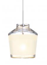 Besa Lighting XP-PIC6WH-SN - Besa Pendant Pica 6 Satin Nickel White Sand 1x50W Halogen