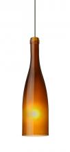 Besa Lighting 1XC-1684AF-LED-BR - Besa Pendant Botella 10 Bronze Amber Frost 1x5W LED