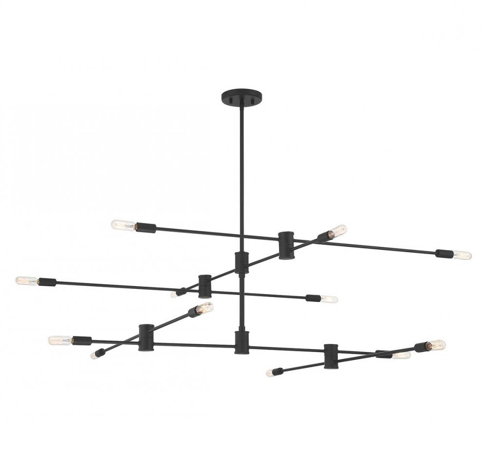 Lyrique 12-Light Chandelier in Matte Black