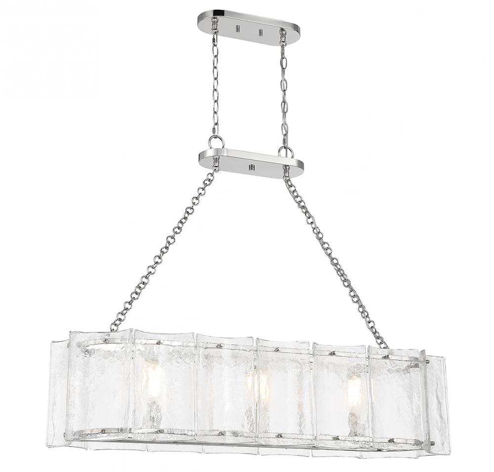 Genry 3-Light Linear Chandelier in Polished Nickel