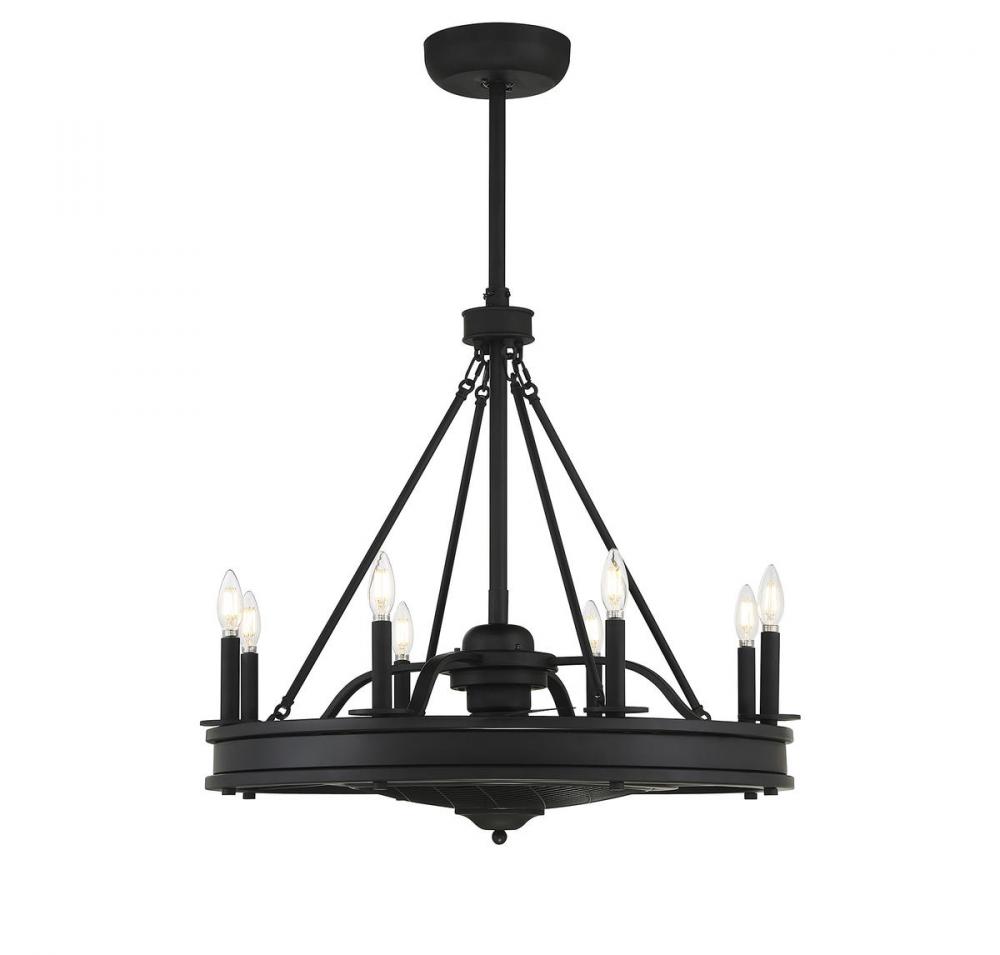 Lyon 8-Light Fan D'Lier in 
Matte Black