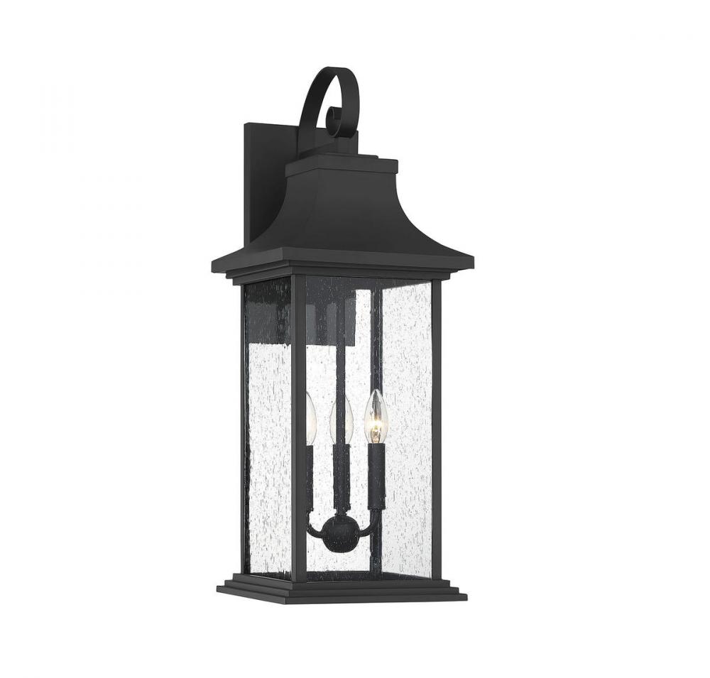 Hancock 3-Light Outdoor Wall Lantern in Matte Black