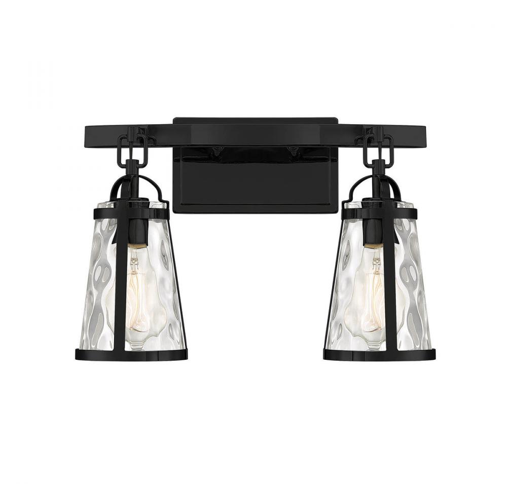 Albany 2-Light Bathroom Vanity Light in Black