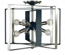 Framburg Limited Editions F-L1090 BN/MBLACK - 8-Light Brushed Nickel/Matte Black Interstellar Semi-Flush