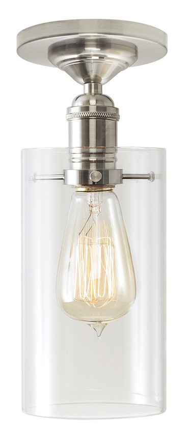 Ceiling Retro Cylinder Clear Satin Nickel E26 Retro Bulb 60W