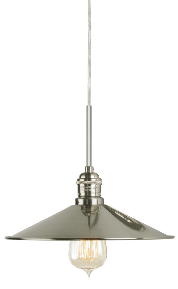 Pendant Dim Sum II Polished Nickel  Black Cord