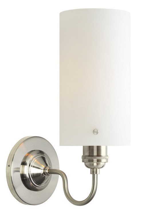 Wall Sconce Retro Cylinder Opal Satin Nickel E26 Retro Bulb 60W