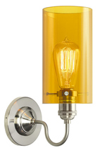 Stone Lighting WS179AMSNRT6B - Wall Sconce Retro Cylinder Amber Satin Nickel E26 Retro Bulb 60W