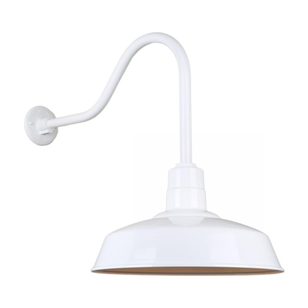 18" Gooseneck Light Warehouse Shade, QSNHL-H Arm