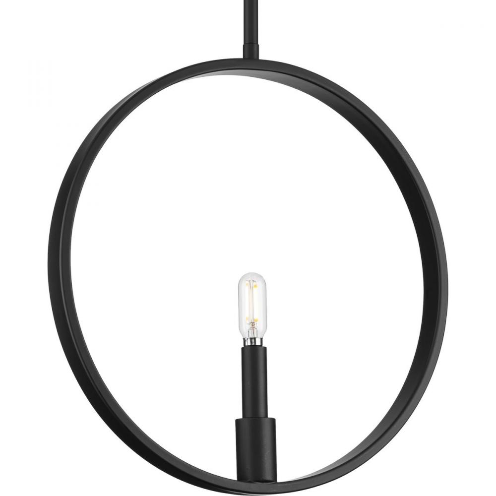 Breckenridge Collection One-Light Matte Black Rustic Farmhouse Pendant