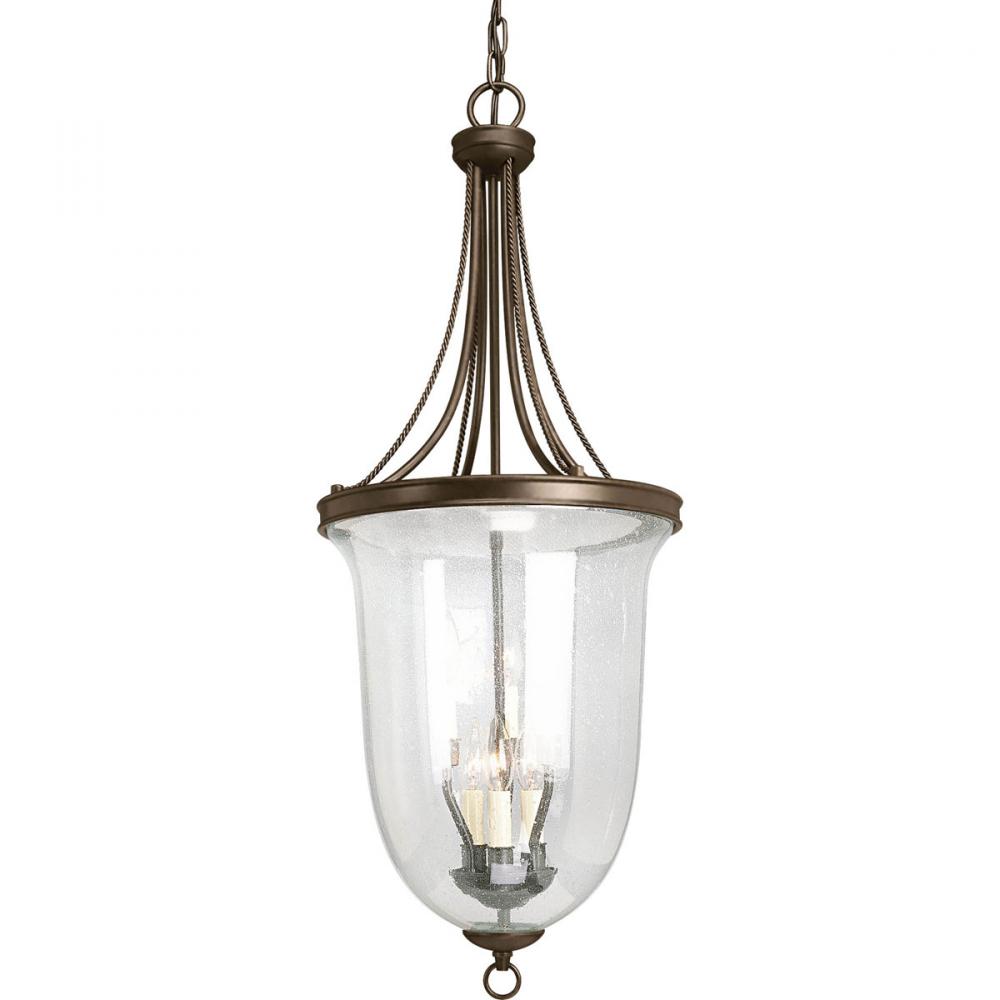 Seeded Glass Six-Light Foyer Pendant