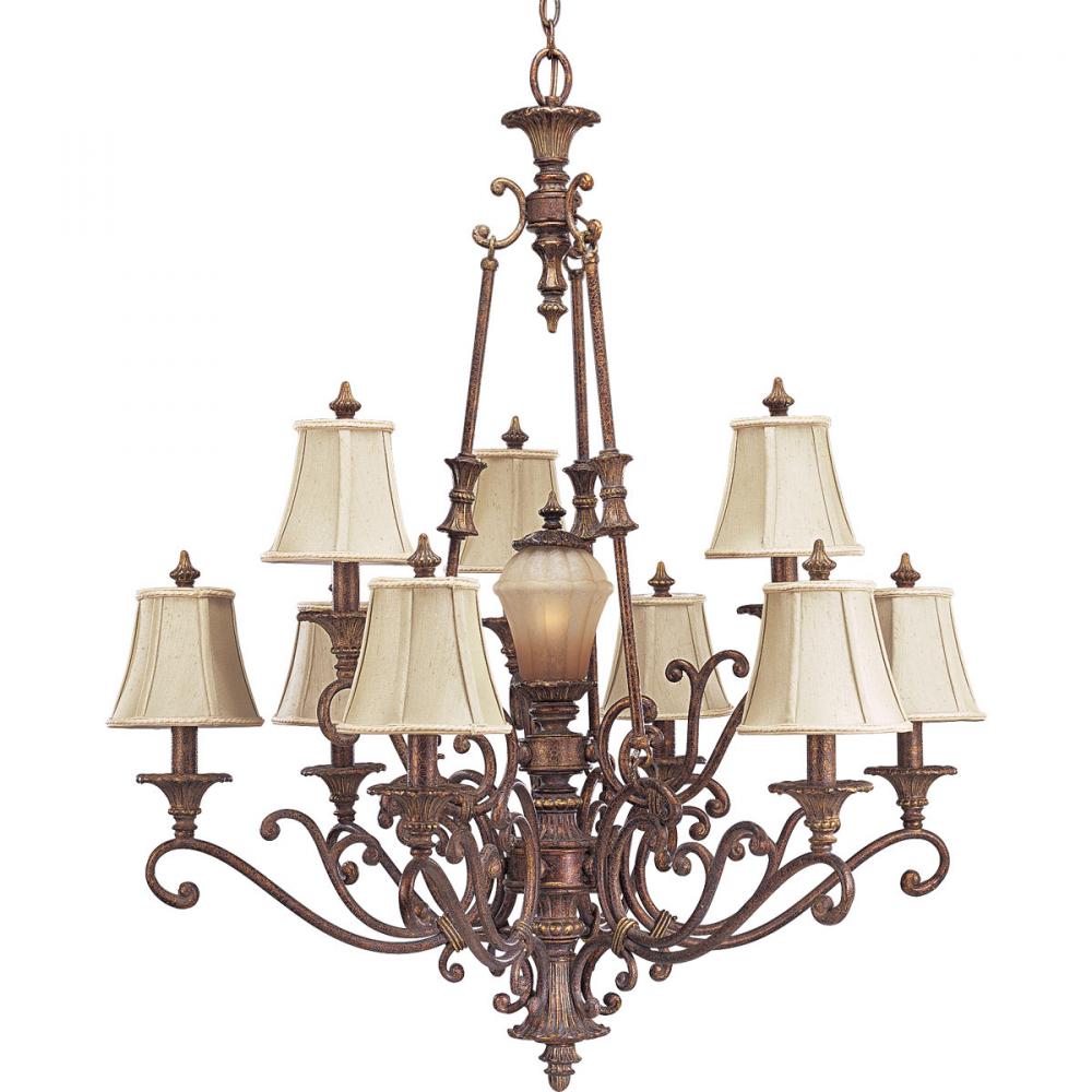 Eleven Light Gold Up Chandelier