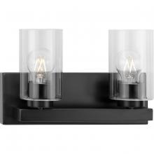 Progress P300387-31M - Goodwin Collection Two-Light Matte Black Modern Vanity Light with Clear Glass