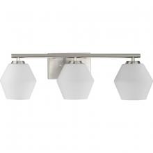 Progress P300432-009 - Copeland Collection Three-Light Brushed Nickel Vanity Mid-Century Modern Vanity Light