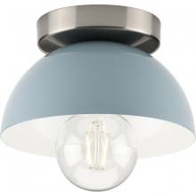 Progress P350217-164 - Eva Collection One-Light Coastal Blue Mid-Century Modern Flush Mount Light