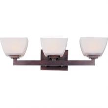 Maxim 9033SWOI - Three Light Oil Rubbed Bronze Satin White Glass Vanity