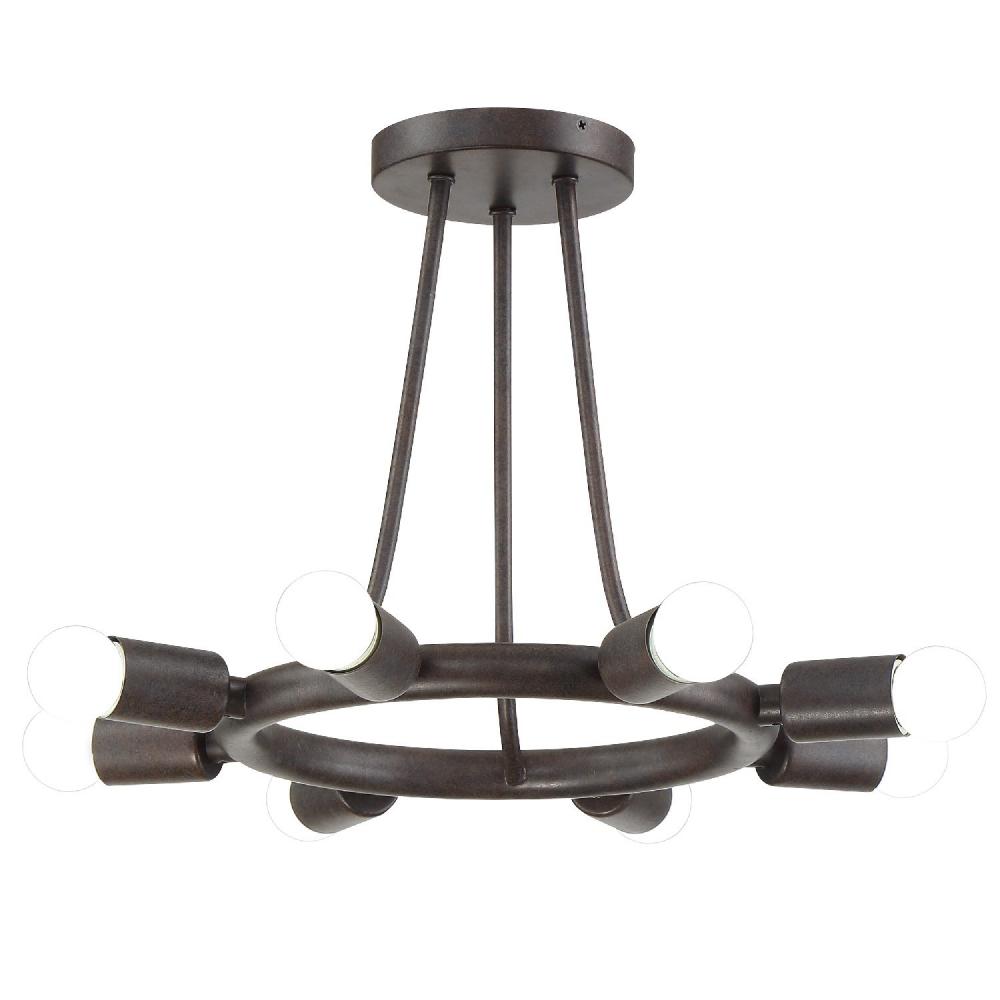 Dakota 8 Light Charcoal Bronze Semi Flush Mount