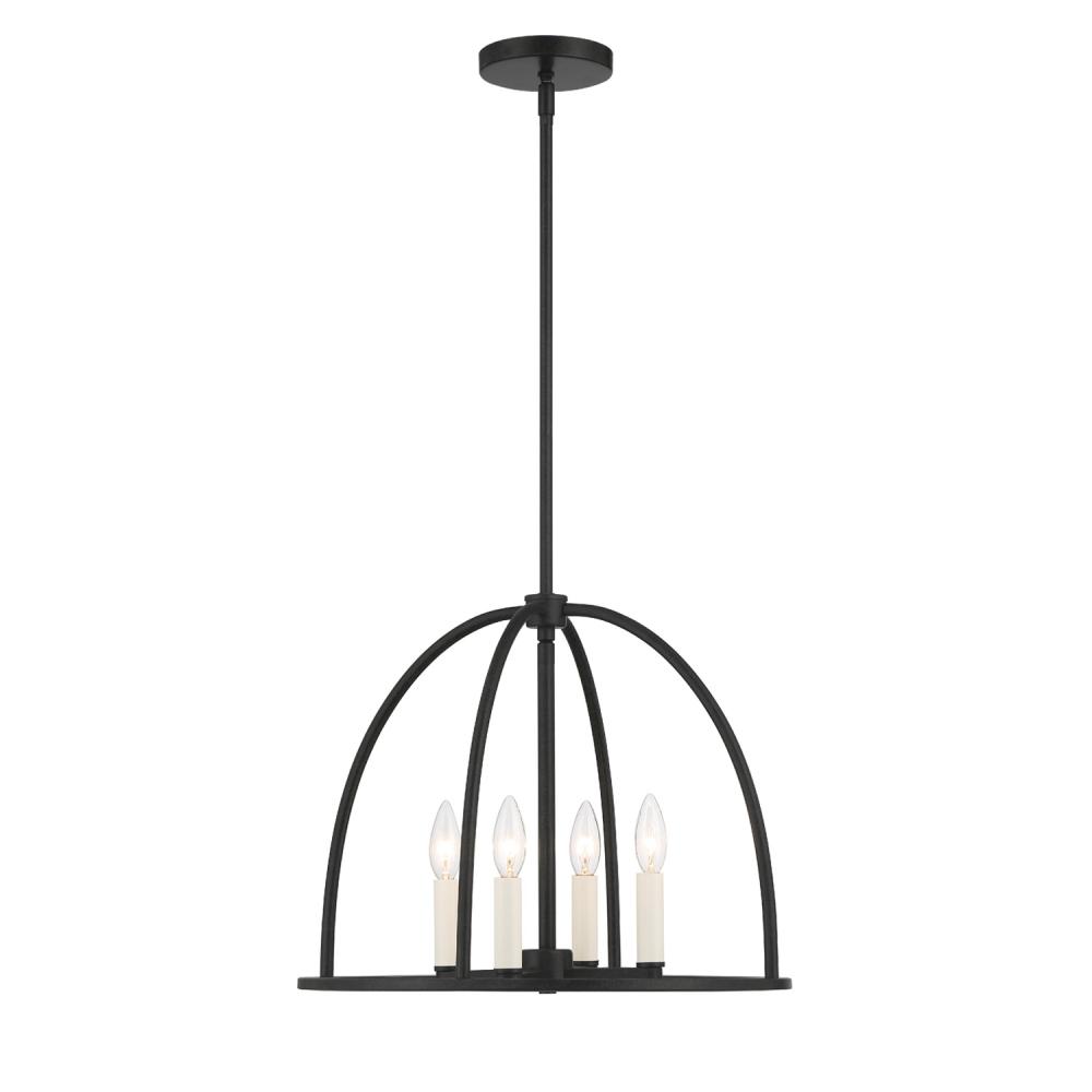 Abbott 4 Light Black Chandelier