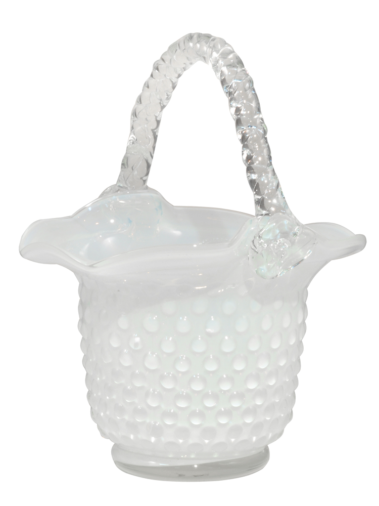 Clear Basket Hand Blown Art Glass Home Accent