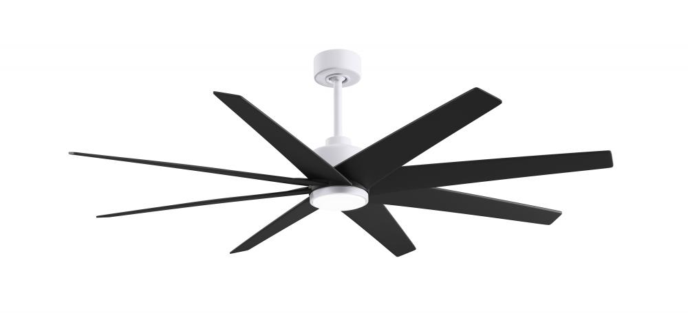 Ariella 8-blade ceiling fan in Matte White and Matte White blades