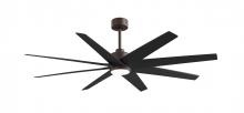 Matthews Fan Company ANLK-TB-BK-64 - Ariella 8-blade ceiling fan in Textured Bronze and Matte Black blades